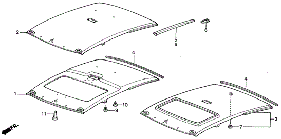 Headliner Trim for 1987 Acura Integra #0