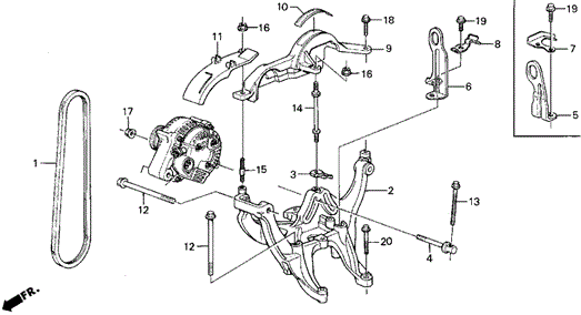 Alternator Bracket for 1990 Acura Legend #0