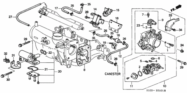 Throttle Body (2) for 2000 Honda CR-V #0