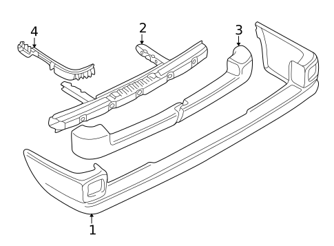 Bumper & Components - Rear for 1997 Volkswagen EuroVan #0