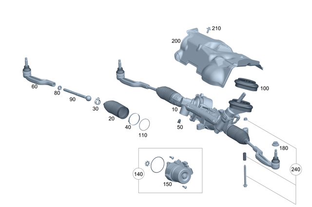 2474605302 - Steering: Steering Gear for Mercedes-Benz: GLA250, GLA35 AMG, GLA45 AMG Image image