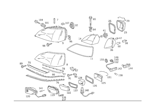 Lighting Unit and Foglight for 1984 Mercedes-Benz 500 SEC #0