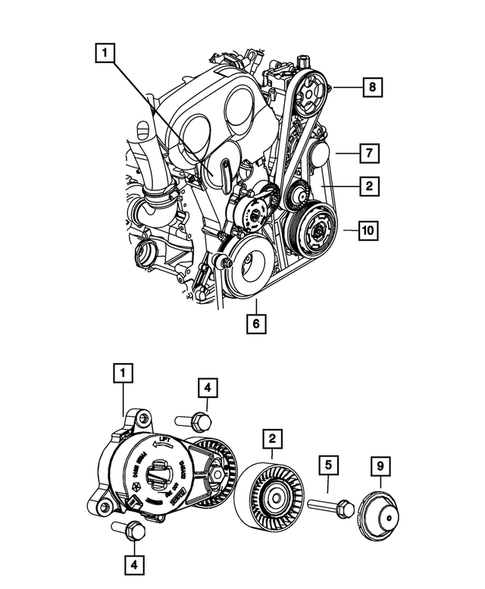 Pulleys and Related Parts for 2009 Dodge Journey #2