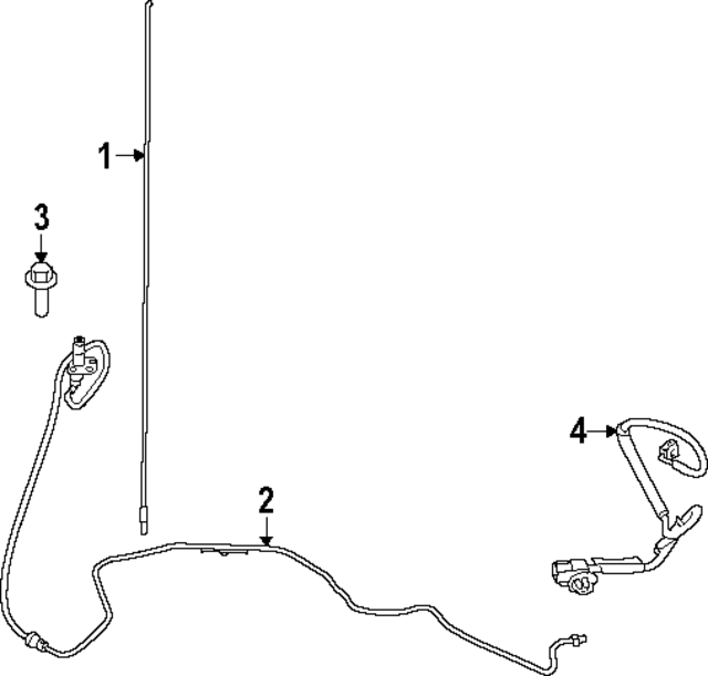 PC3Z18812G - Electrical: Antenna Cable for Ford: F-250 Super Duty, F-350 Super Duty, F-450 Super Duty Image