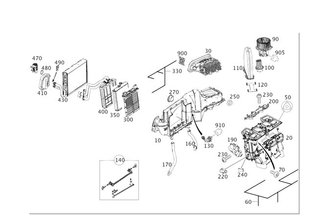 2048303603 - Heating and Ventilation: Parts Kit, Hous. , AC Box for Mercedes-Benz: AMG GT, AMG GT Black Series, AMG GT C, AMG GT R, AMG GT S, C250, C300, C350, C63 AMG, CLS400, CLS550, CLS63 AMG, CLS63 AMG S, E250, E350, E400, E550, E63 AMG, E63 AMG S Image image