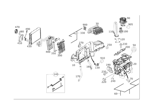 Heater and Evaporator Housing with Blower and Wiring Harness for 2015 Mercedes-Benz CLS 63 AMG&reg; S #0
