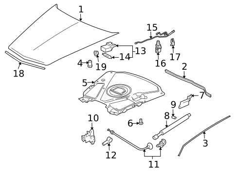Hood & Components for 2005 Cadillac XLR #0