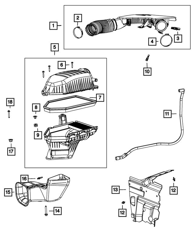 68413347AB - Fuel and Accelerator Pedal: Make Up Air Hose for Mopar Image