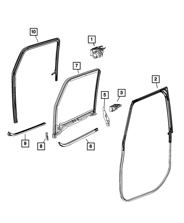 68294394AB - Doors, Door Mirrors and Related Parts: Front Door Glass Channel, Right for Mopar Image image