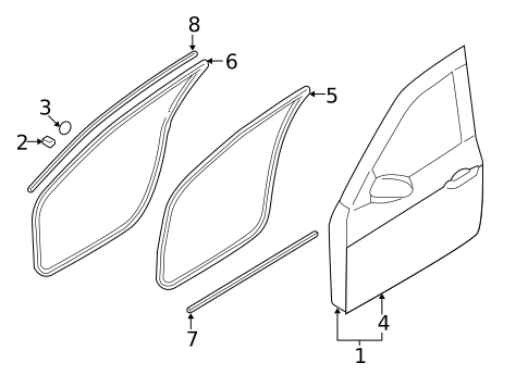 Door & Components for 2015 Kia K900 #1