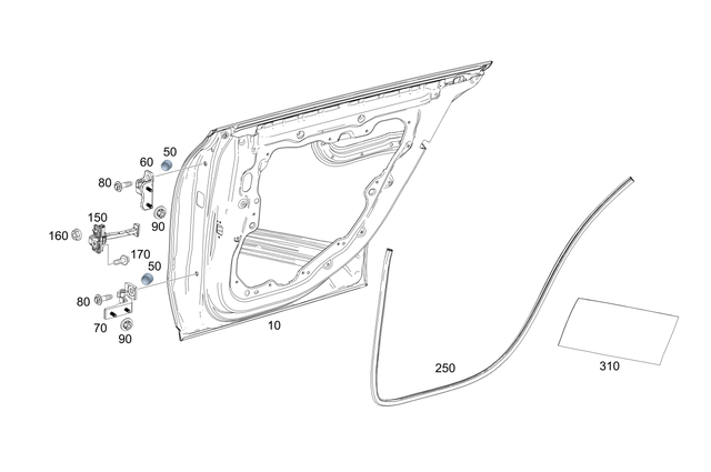 9829720 - Rear Doors: Cover Cap for Mercedes-Benz: 180A, 180b, 220a, 300C, 300CD, 350SD, A220, A35 AMG, C300, C43 AMG, C63 AMG S E Performance, CLA250, CLA35 AMG, CLA45 AMG, CLA45 AMG S, CLE300, CLE450, CLE53 AMG, E350, EQB 250+, EQB 300, EQB 350, EQE 350, EQE 350 SUV, EQE 350+, EQE 350+ SUV, EQE 500, EQE 500 SUV, EQE AMG, EQE AMG SUV, EQS 450, EQS 450 SUV, EQS 450+, EQS 450+ SUV, EQS 580, EQS 580 SUV, EQS AMG, GLA250, GLA35 AMG, GLA45 AMG, GLB250, GLB35 AMG, GLC300, GLC350e, GLC43 AMG, GLC63 AMG S E Performance, Maybach EQS 680 SUV, Maybach S580, Maybach S680, S500, S580, S580e, S63 AMG E Performance Image image