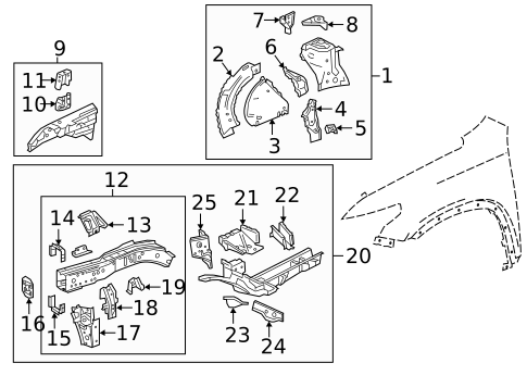 Structural Components & Rails for 2024 Chevrolet Traverse Limited #0