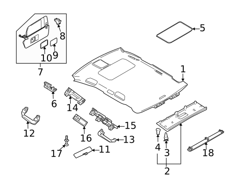 Interior Trim - Roof for 2003 Porsche Cayenne #0