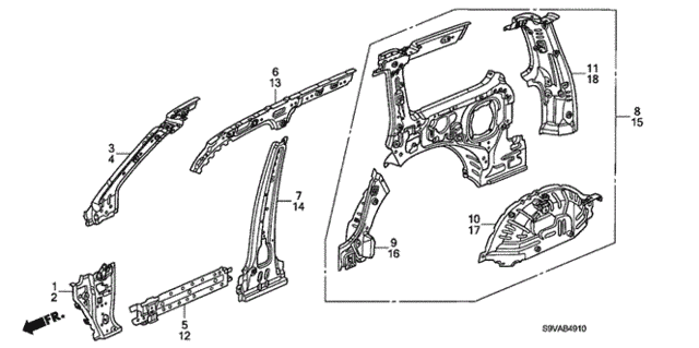 Inner Panel for 2008 Honda Pilot #0