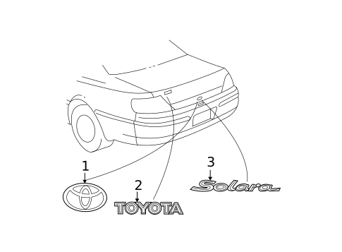 Exterior Trim - Trunk for 1999 Toyota Solara #0