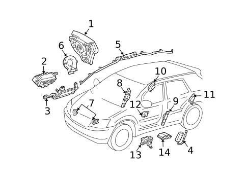Air Bag Components for 2008 Lexus RX400h #0