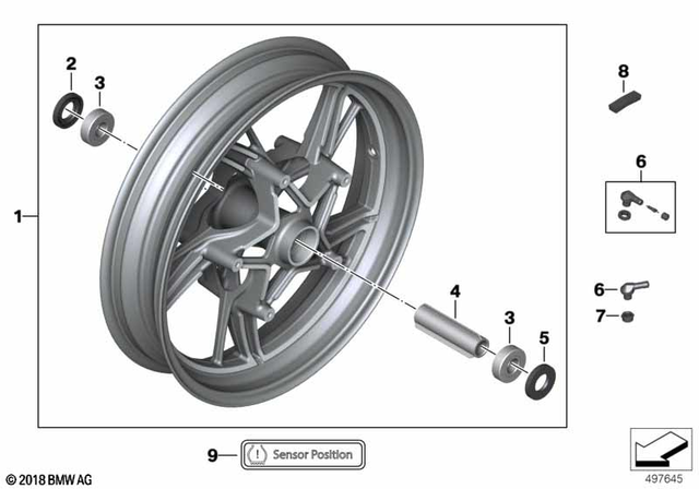 36318404311 - Wheels and Tires: Cast Rim, Black Front - 3.5X17 for BMW-Motorrad Image