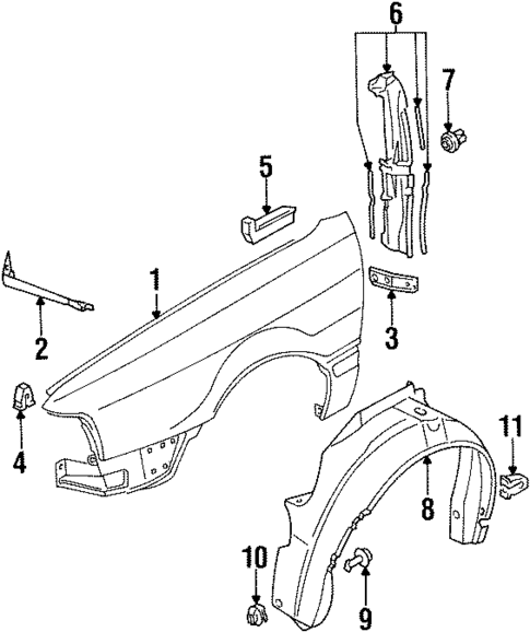 Fender & Components for 1995 Audi 90 Quattro #0