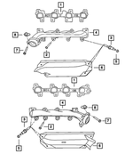 53032834AG - 4.7L Gas; Engine: Exhaust Manifold Shield, Right for Chrysler: Aspen | Dodge: Dakota, Durango, Ram 1500 | Jeep: Commander, Grand Cherokee | Ram: 1500, Dakota Image
