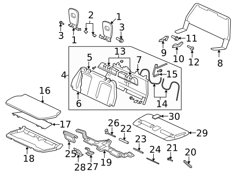 Rear Seat Components for 2007 Mitsubishi Outlander #0
