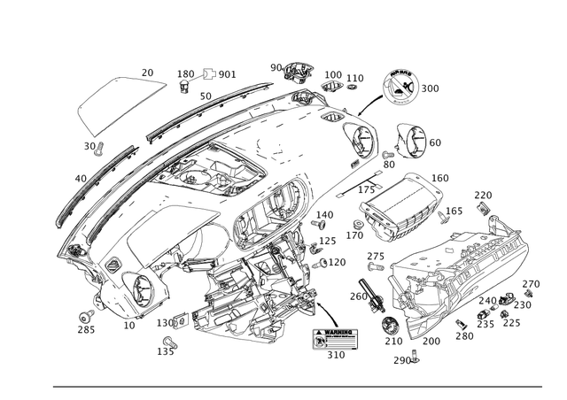 2316802602 - Panelling: Instrument Panel for Mercedes-Benz: SL400, SL450, SL550, SL63 AMG, SL65 AMG Image image