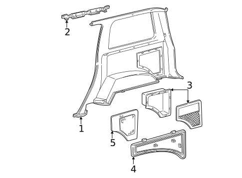 Interior Trim - Quarter Panels for 1997 Ford Explorer #0