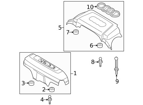 Engine Appearance Cover for 2007 Audi A4 Quattro #0