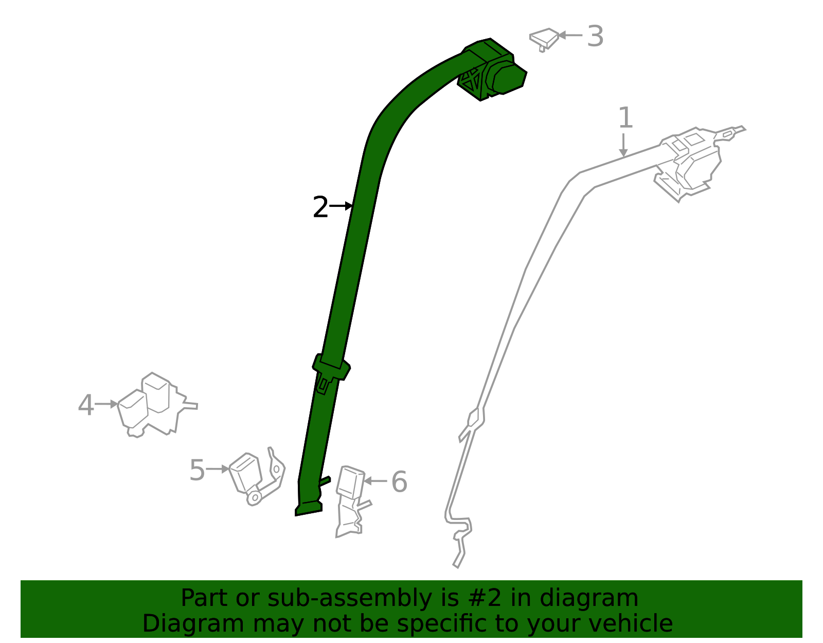 Center Belt Assembly - BMW (72-11-8-076-383)