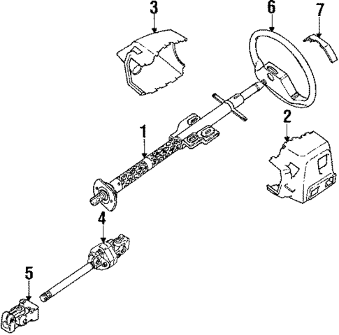 Steering Column & Wheel for 1989 Land Rover Range Rover #0