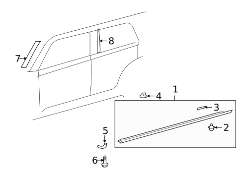 Exterior Trim - Pillars for 2008 Scion xB #0