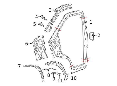 Hinge Pillar for 2019 Ram ProMaster 3500 #0