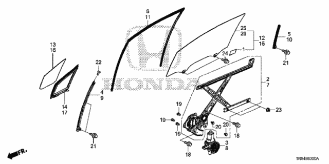Front Door Glass - Door Regulator for 2012 Honda Civic #0