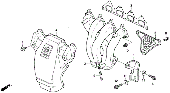 Exhaust Manifold (2) for 1993 Honda Prelude #0