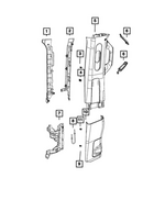 7ET22TX7AB - : B Pillar Upper Trim Panel, Right for Mopar Image