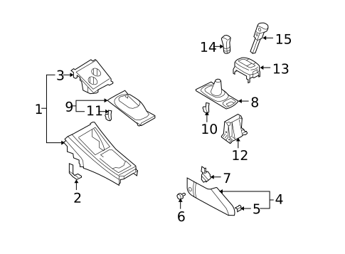 Front Console for 2011 Nissan Versa #0