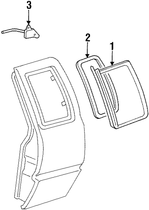 Glass - Rear Door for 1999 Isuzu Hombre #0