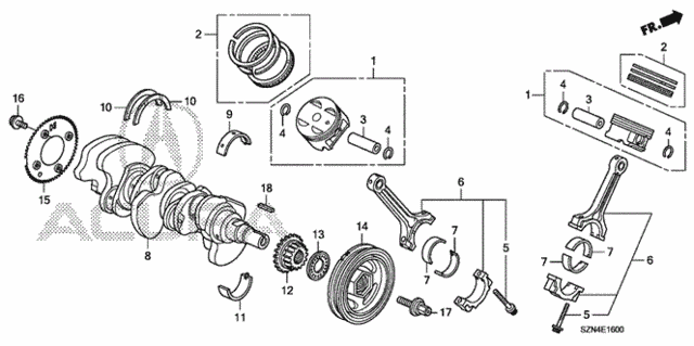 Crankshaft - Piston for 2012 Acura ZDX #0