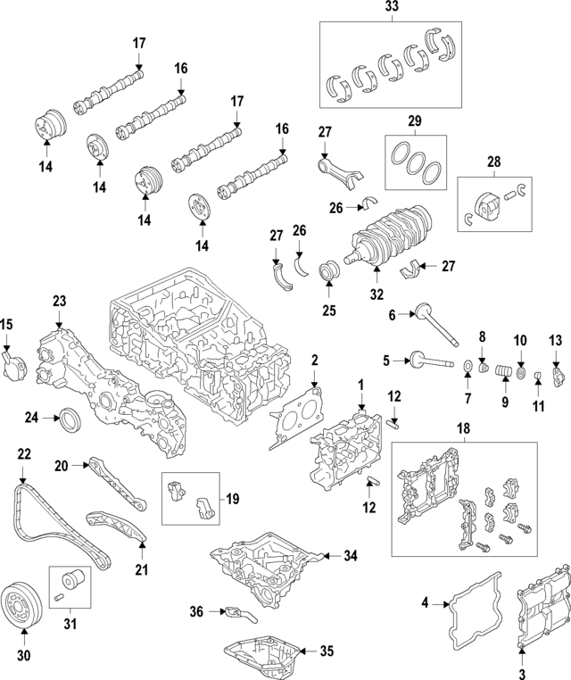 12108AB110 - Engine: Bearing Set for Subaru: Forester, Impreza, Legacy, Outback, XV Crosstrek Image