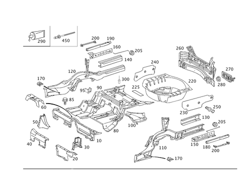Rear End Floor for 1999 Mercedes-Benz CL500 #0