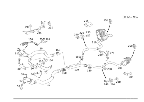 Exhaust System Used on Twelve-Cylinder Gasoline Vehicles for 2003 Mercedes-Benz SL55 AMG #0