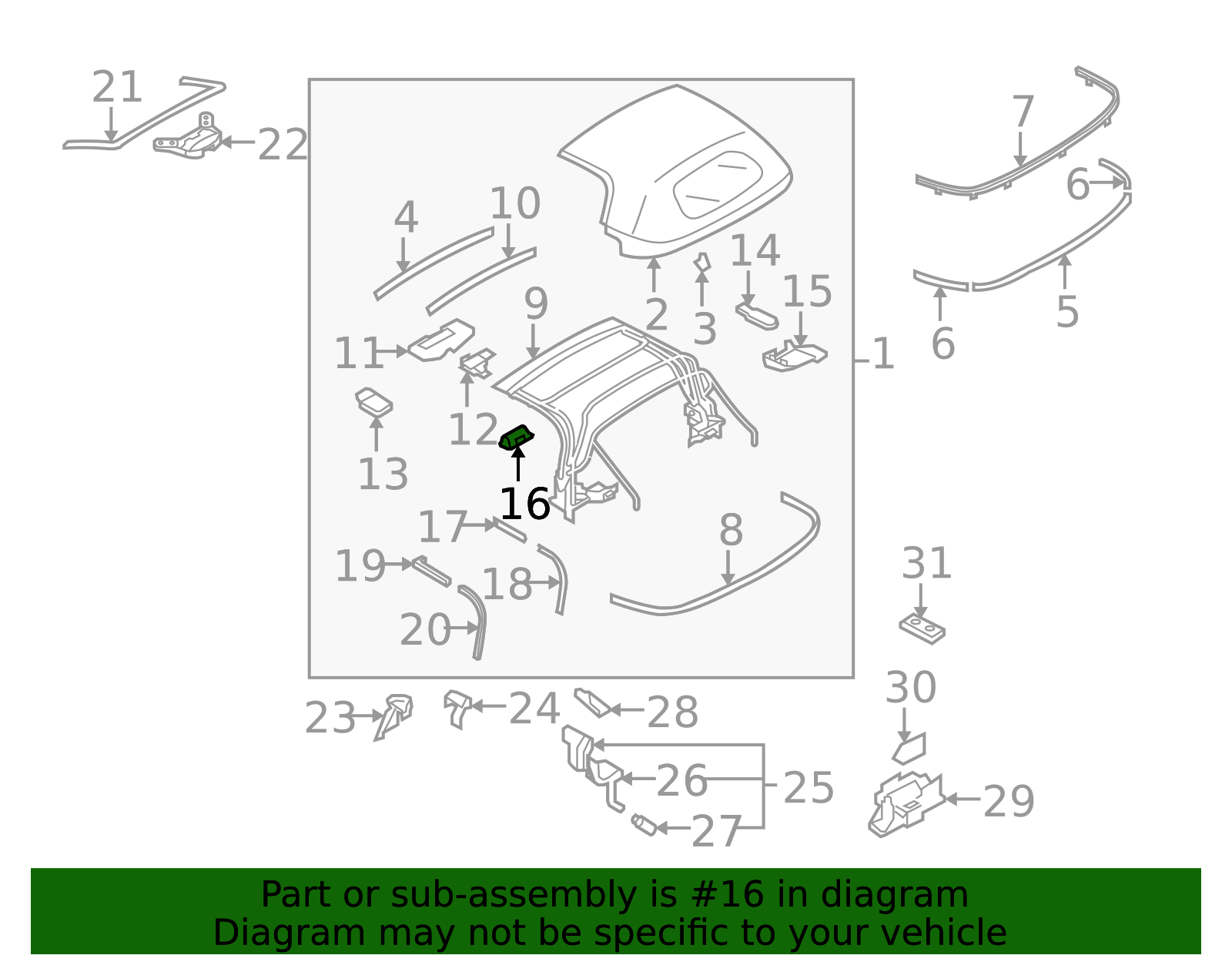NE55-R1-331A - Convertible Top Crank 2006-2015 Mazda MX-5 Miata