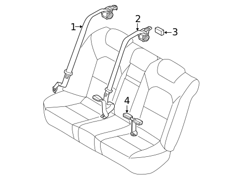 Rear Seat Belts for 2018 Kia Cadenza #0