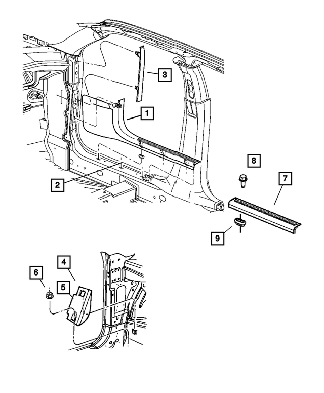 UM54BD1AG - Interior Trim: Cowl Side Trim Panel, Right for Chrysler: 300 | Dodge: Charger, Magnum Image