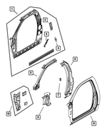 55372407AI - Body Sheet Metal Except Doors: Body Side Aperture Inner Panel, Left for Mopar Image