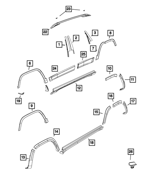 Moldings and Ornamentation for 2014 Jeep Cherokee #0