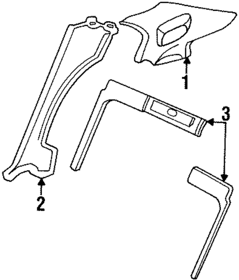 Interior Trim - Quarter Panels for 1996 Chrysler Cirrus #0