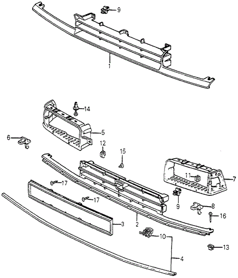 Front Mask - Headlight Garnish for 1984 Honda Accord #0
