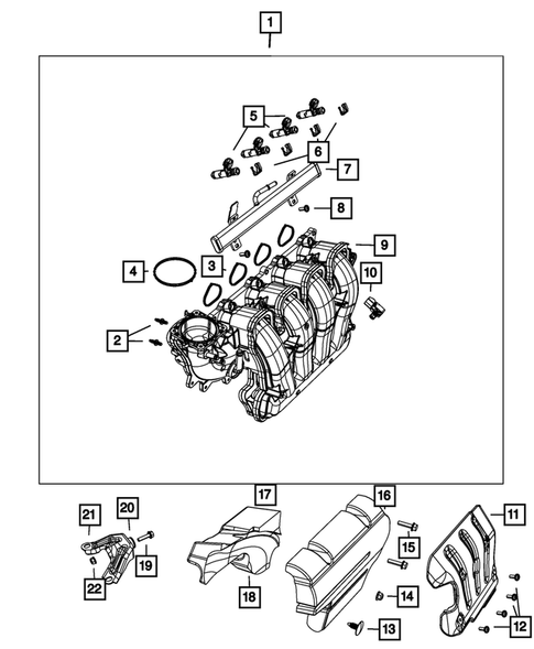Manifolds and Vacuum Fittings for 2020 Jeep Cherokee #1