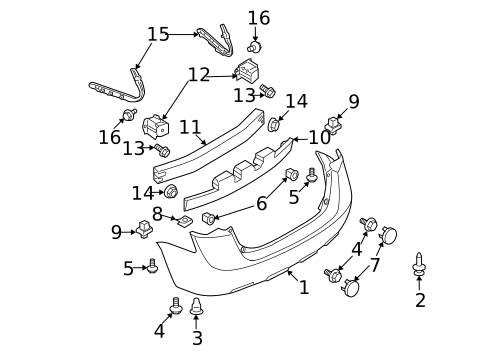Bumper & Components - Rear for 2009 Nissan Rogue #0