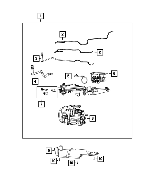 68496113AD - : Air Suspension Compressor Assembly for Mopar Image